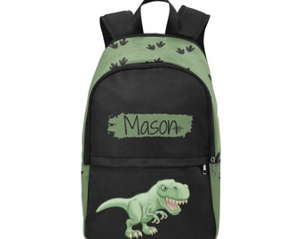 Custom Backpack-Boy's Dinosaur Backpack-Personalised Name Bag For Kid's