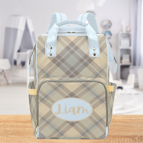 Personalised Baby Bag-Custom Patchwork Name Backpack-Mommy Bag-Custom Hospital Bag