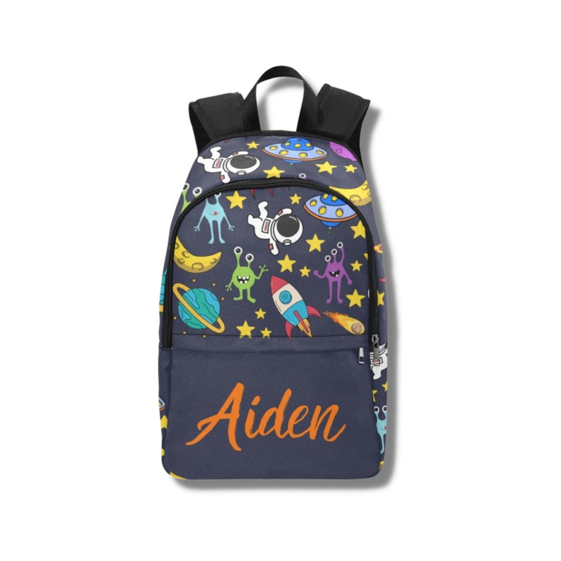 Children's Backpack Personalised-Space Theme Kids School Backpack Boys Preschool Bag-Overnight Backpack image 1