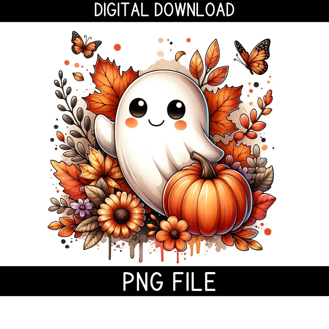 Ghost Fall Design PNG Cute Ghost Shirt Sublimation Fall Png Designs ...