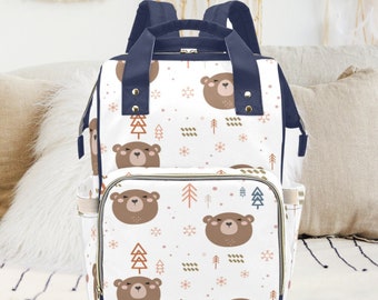 Cute Bear Diaper Bag-Custom Kids Backpack-Unisex Nappy Bag-Versatile Children's Backpack