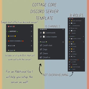 Plantilla de servidor de Discord de Cottage Core