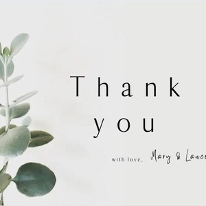 Wedding Digital Template| THANK YOU CARD| Greenery| Wedding Card| Instant Download| Floral Template