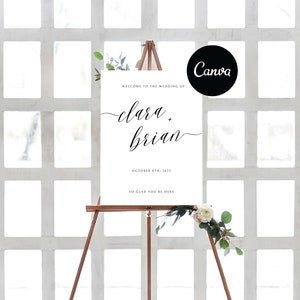 Bohemian Wedding Welcome Sign Template, Modern Wedding Sign, Minimalist Wedding Welcome Sign, Printable, Boho Wedding Sign, Instant, Canva