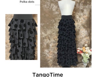 Flamenco polka dots skirt, multiple ruffles F20