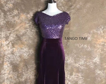 Tango dress Q17 sequins with velvet