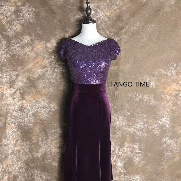 Tango dress Q17 sequins with velvet