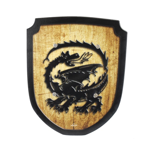 Armoiries jouet en bois, dragon ou lion