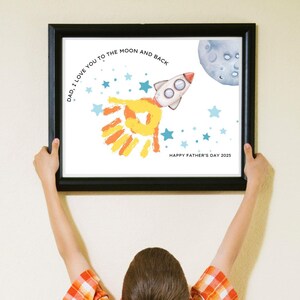 Father&#39;s Day Handprint Printable, DIY Craft Gift for Dad, Gift for Dad, Father&#39;s Day Printable, Digital Download, Father&#39;s Day Rocket A4