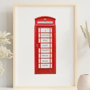 Regalo para fan de Abba, impresión con letras de Abba, regalo de Abba, cabina telefónica roja de Londres, letras de Super Trouper, productos de Abba, Abba Voyage London,