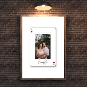 Custom Couples Photo Card Print, Personalized Ace of My Heart Wall Art, Romantic Gift for Wife, Valentines Gift For Her, DIGITAL Download