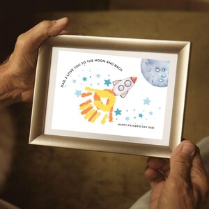Father&#39;s Day Handprint Printable, DIY Craft Gift for Dad, Gift for Dad, Father&#39;s Day Rocket Printable, Digital Download, Father&#39;s Day