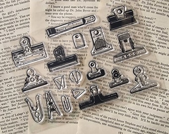 Clear stamp set, clips design, journaling