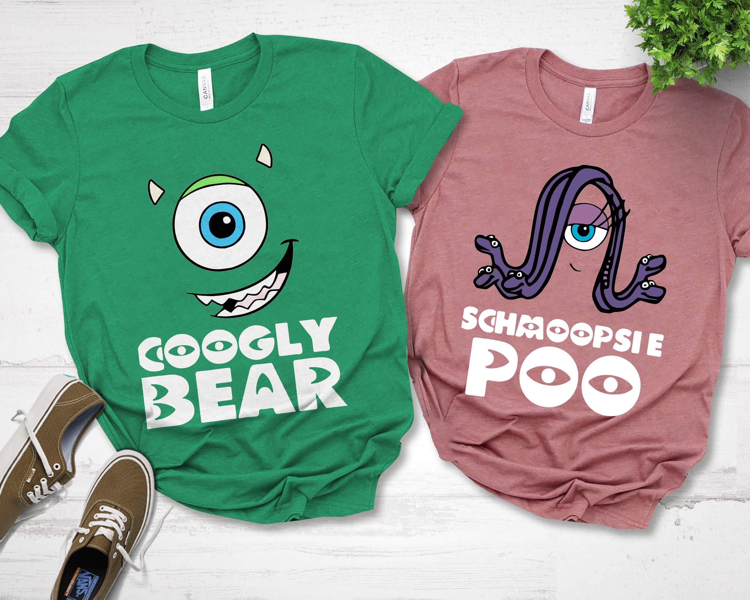 Discover Couple Shirts, Googly Bear and Schmoopsie Poo Tee Shirts, Mike and Celia Shirts