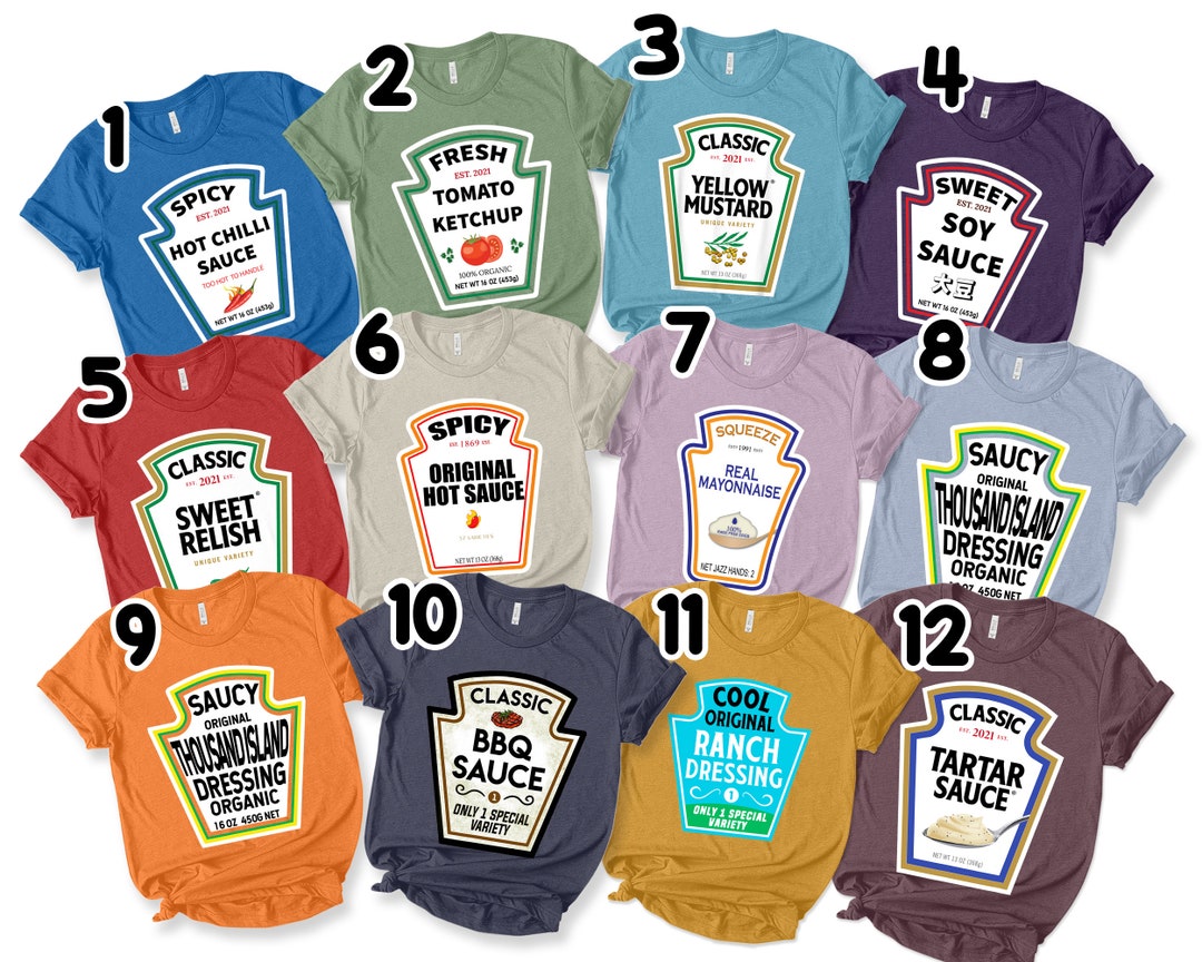 Group Condiments Shirts Matching Condiment Halloween Costume Etsy