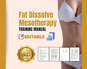 FAT DISSOLVE MESTHERAPIE Schönheit Training Handbuch Digitale Word-Datei Beauty Kurs bearbeitbare Vorlage Herunterladbare Ebook für Beauty Academies