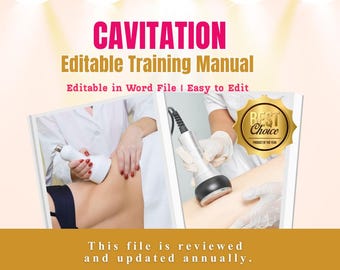 Manual de capacitación editable sobre cavitación, plantilla de curso de belleza (archivo Word editable)