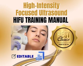 HIFU Beauty TRAINING MANUAL Digital Word File Beauty Course Template Editable High-Intensity Focused Ultrasound Beauty Training Ebook