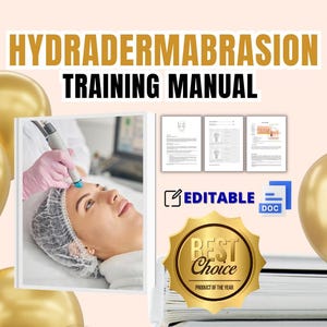 HYDRADERMABRASION Hydra Facial Editable BEAUTY TRAINING Manual Template Beauty Course Ebook for Beauty Esthetician School and Clinic