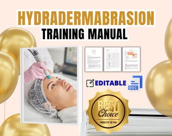 HYDRADERMABRASION Hydra Facial Editable BEAUTY TRAINING Manual Template Beauty Course Ebook for Beauty Esthetician School and Clinic