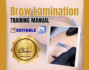 BROW LAMINATION Editable Beauty TRAINING Manual Template Beauty Course Eyebrow Treatment Ebook for Beauty Therapists Academy