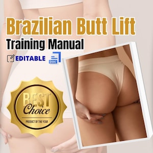 BRAZILIAANSE BUTT LIFT-trainingshandleiding bewerkbare sjabloon schoonheidscursus Volledig geschreven curriculum voor Beauty Academy