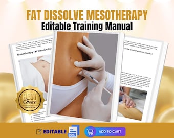 FAT DISSOLVE MESOTHERAPY Editable Beauty Training Manual Template Beauty Course Word File Treatment for Beauty Estheticians and Medical Spa