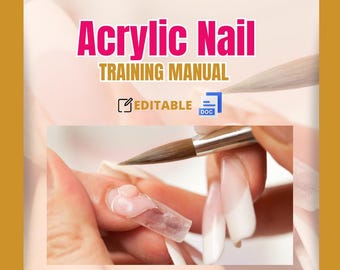 Manual de capacitación en uñas acrílicas, curso de belleza editable (archivo de Word)