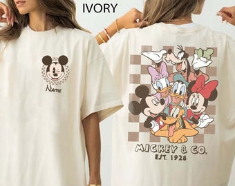 Disney Checkered Shirt, Mickey and Co 1928 Shirt, Mickey and Minnie Checkered Shirt, Checkered Mickey Shirt, Comfort Colors Shirt