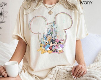 Mickey And Friends Comfort Colors Shirt, Disney Castle Shirt, Mickey Ears Shirt, Mickey Minnie Donald Daisy Goofy Pluto, Disneyland Shirt