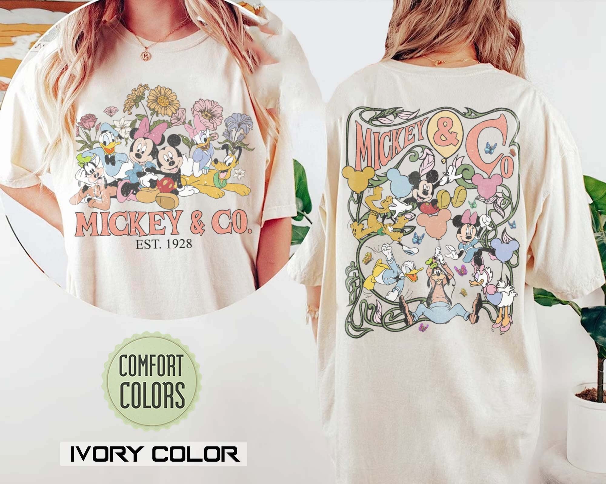 Discover ミッキーと友たち Magic Kingdom メンズ レディース 両面Tシャツ おしゃれディズニー ホリデーギフト Disney Mickey And Friends