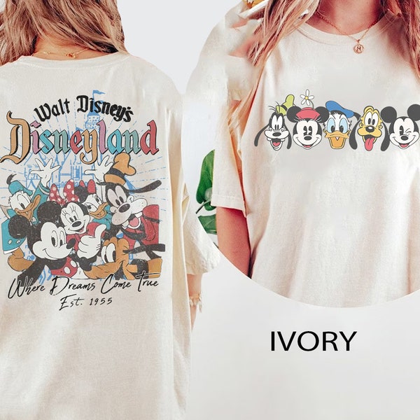 Vintage Walt Disneyland Est 1955 Shirt, The Happiest Place On Earth Shirt, Mickey and Friends Shirt, Disney Family Vacation 2024 Shirt