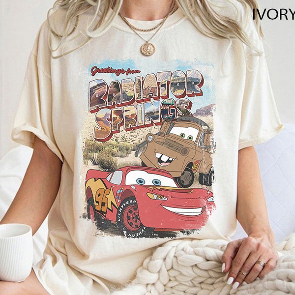 Radiator Springs Shirt, Retro Lightning McQueen Shirt, Disney Cars Shirt, Pixar Cars Shirt, Disney Cars Land Tee, Comfort Colors Shirt