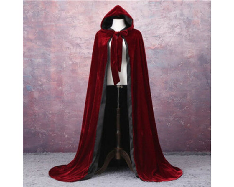 Medieval Men's Black Hooded Cloak Renaissance Gothic Etsy