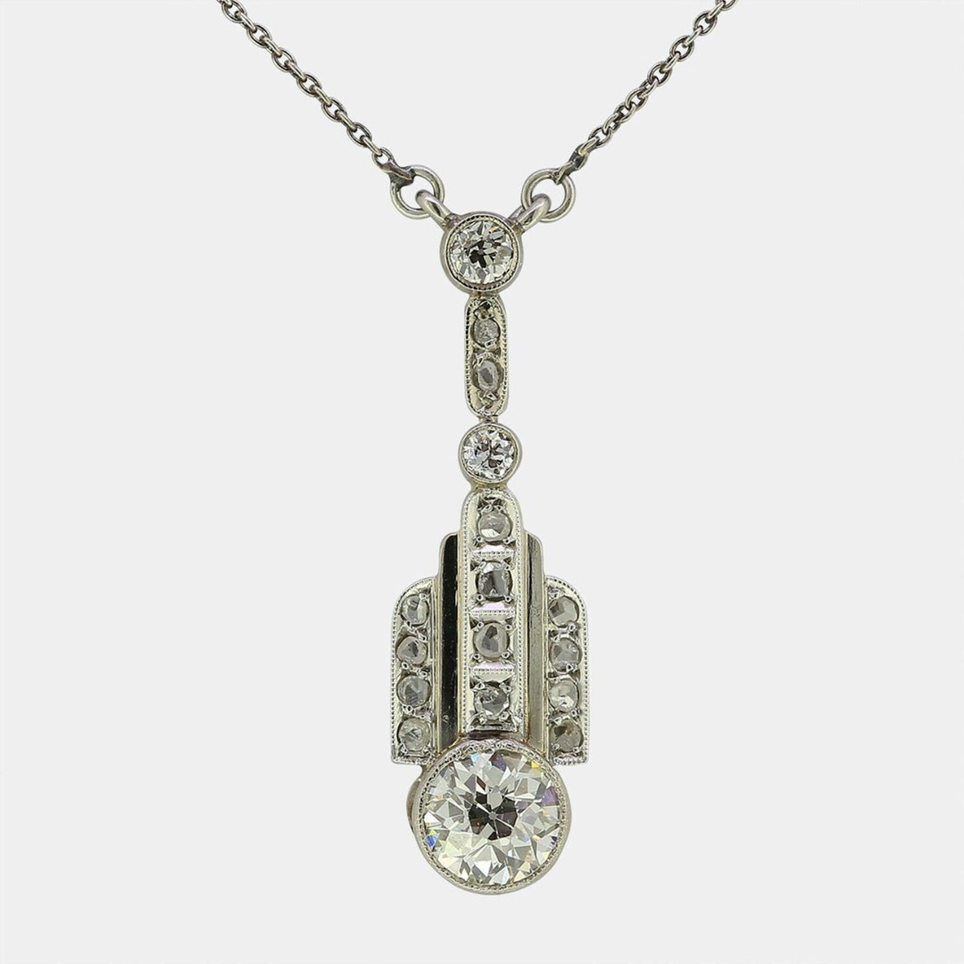 Rachel Nathan Art Deco Drop Necklace