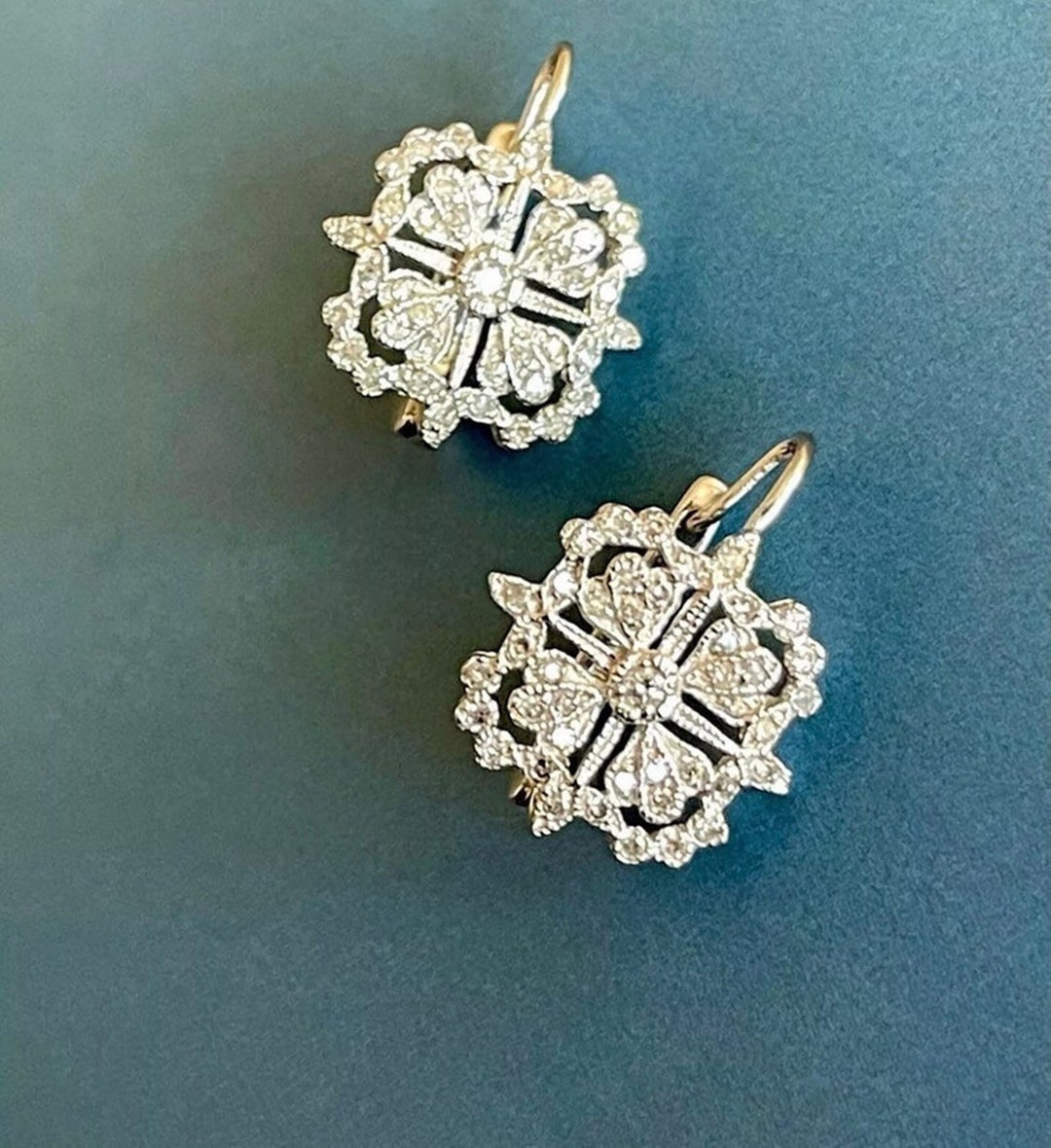 Unique Floral Inspire Earring Latch Back Earring Art Deco Etsy