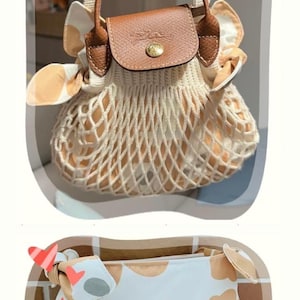 Handmade Bag Insert | Inner bag | Bag Organizer for longchamp pliage filet | Net bag
