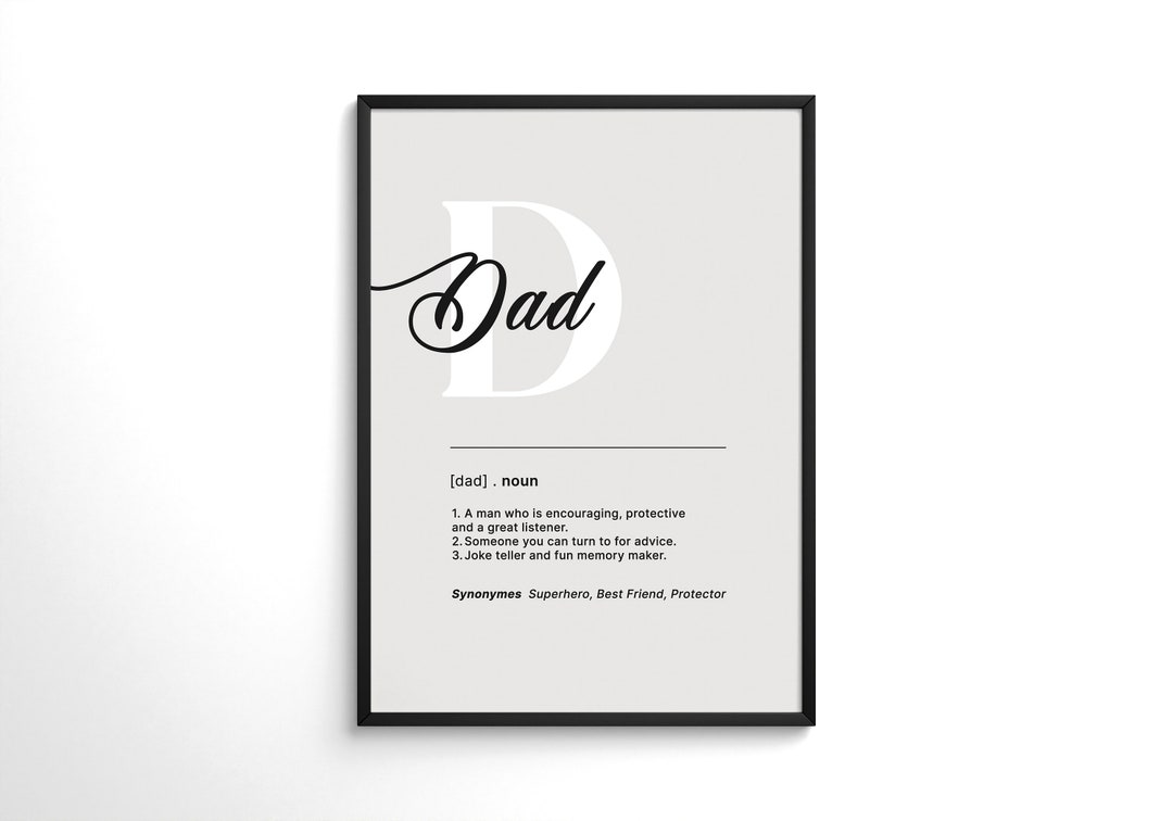 Dad Definition Print, Father Definition, Father's Day Gift, Gift for ...