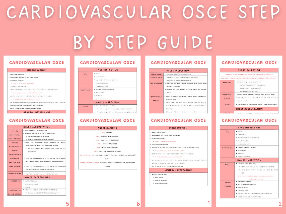 Full Cardiovascular Physical Exam Summary, CVS OSCE Step by Step Guide