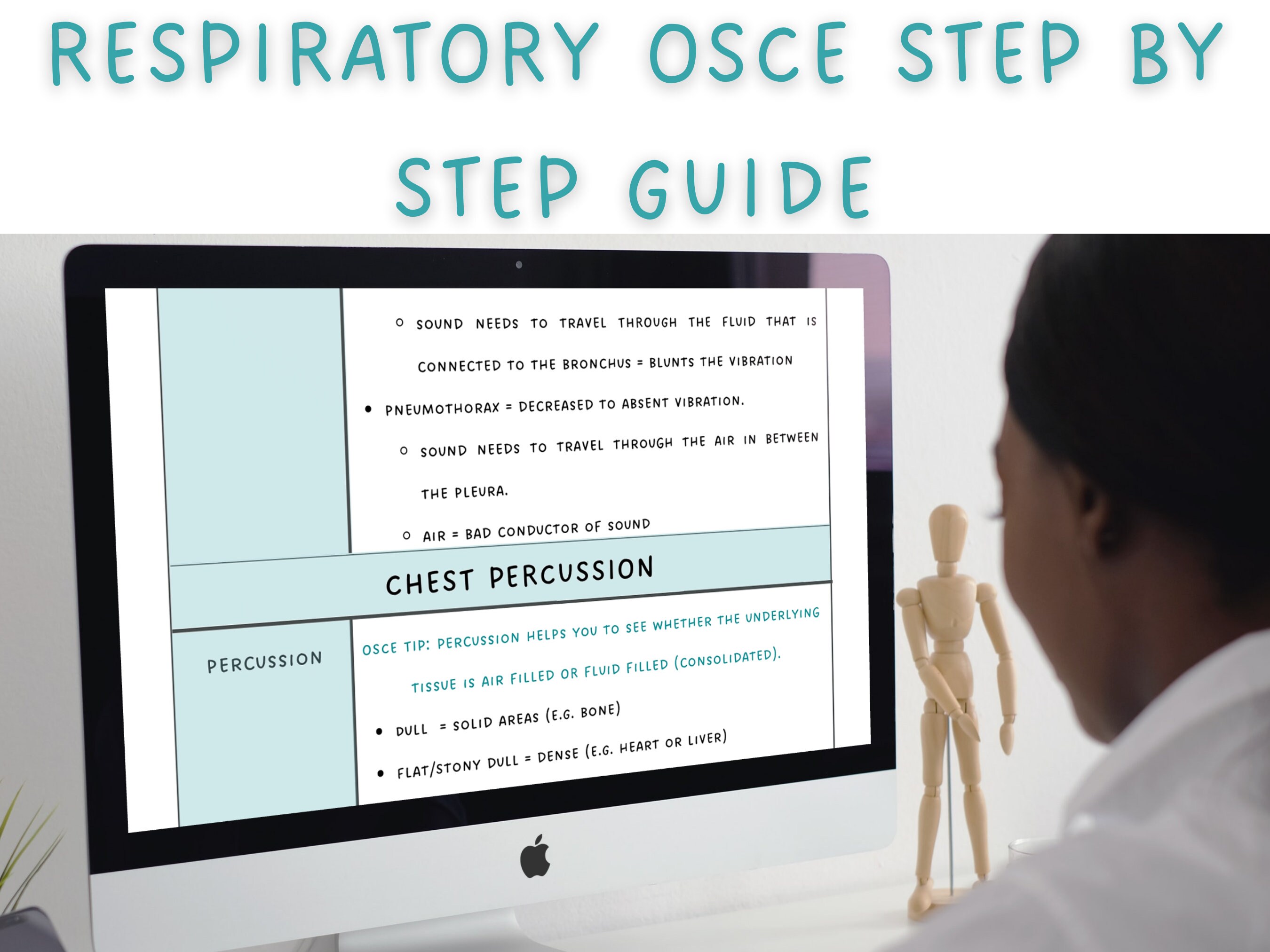 Full Respiratory Physical Exam Explanation, Respiratory OSCE Summary, Study Guide Notes, Digital