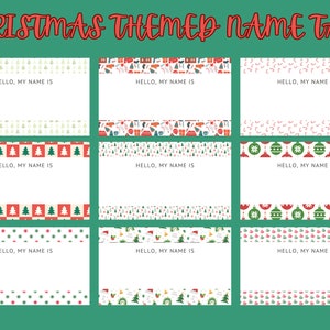 Classroom Name Tags Label, Christmas Themed Clasroom Decor, Printable Nametags, Elementary School Name Tags, Digital Download, PDF, PNG