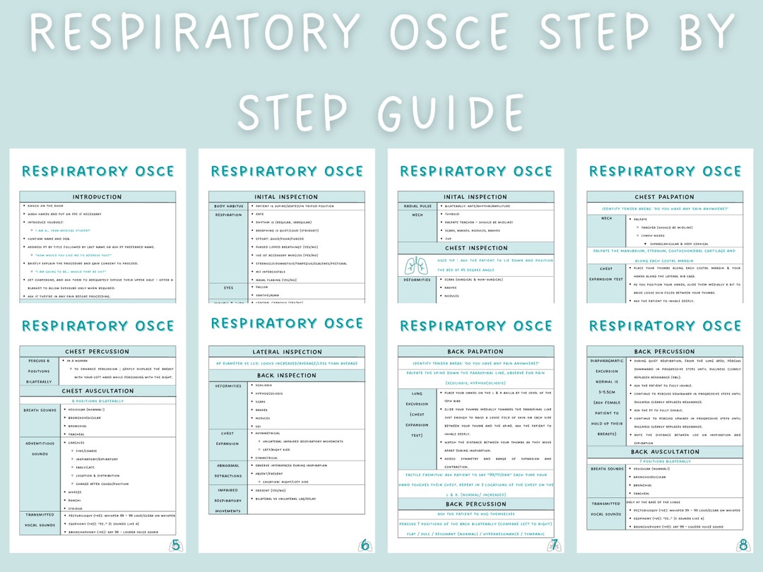 Osce Card Respiratory OSCE Step-by-step Guide: Medical Student Notes (digital ...