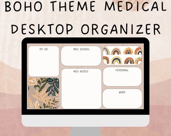 Boho Medizinischer Schreibtisch-Organizer: To-Do-Liste, Affirmationen (Digitaler Download)