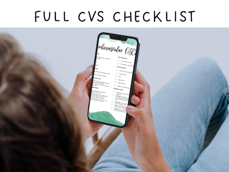 Full Cardiovascular Physical Exam Summary, CVS OSCE Step by Step Guide, Study Guide Notes