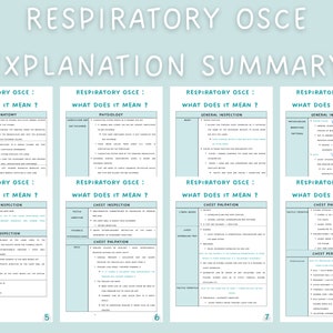 Spiegazione completa dell'esame fisico respiratorio, riepilogo dell'OSCE respiratorio, note sulla guida allo studio, download digitale, note per gli studenti di medicina