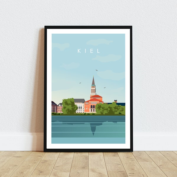 Kiel Poster - Altstadt - Minimalistisches Designer-Reise-Stadtplakat