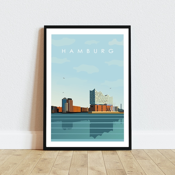Hamburg Poster - Elbphilharmonie - Minimalist designer travel city poster