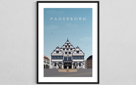 Paderborn Poster - Rathaus - Minimalist designer travel city poster