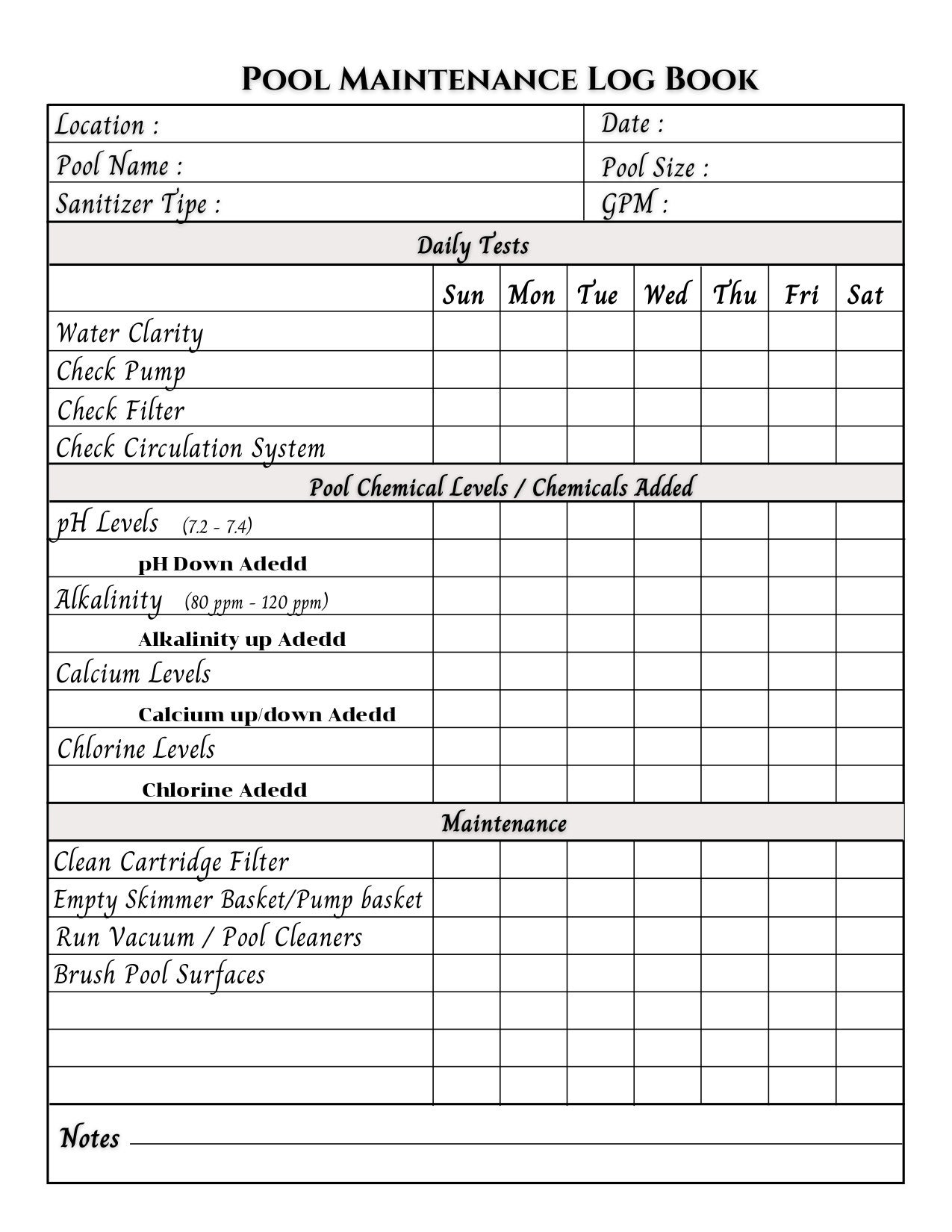 pool-maintenance-printable-maintenance-checklist-record-your-etsy