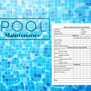 Pool Maintenance, Printable Maintenance Checklist, Record Your Daily Pool Maintenance